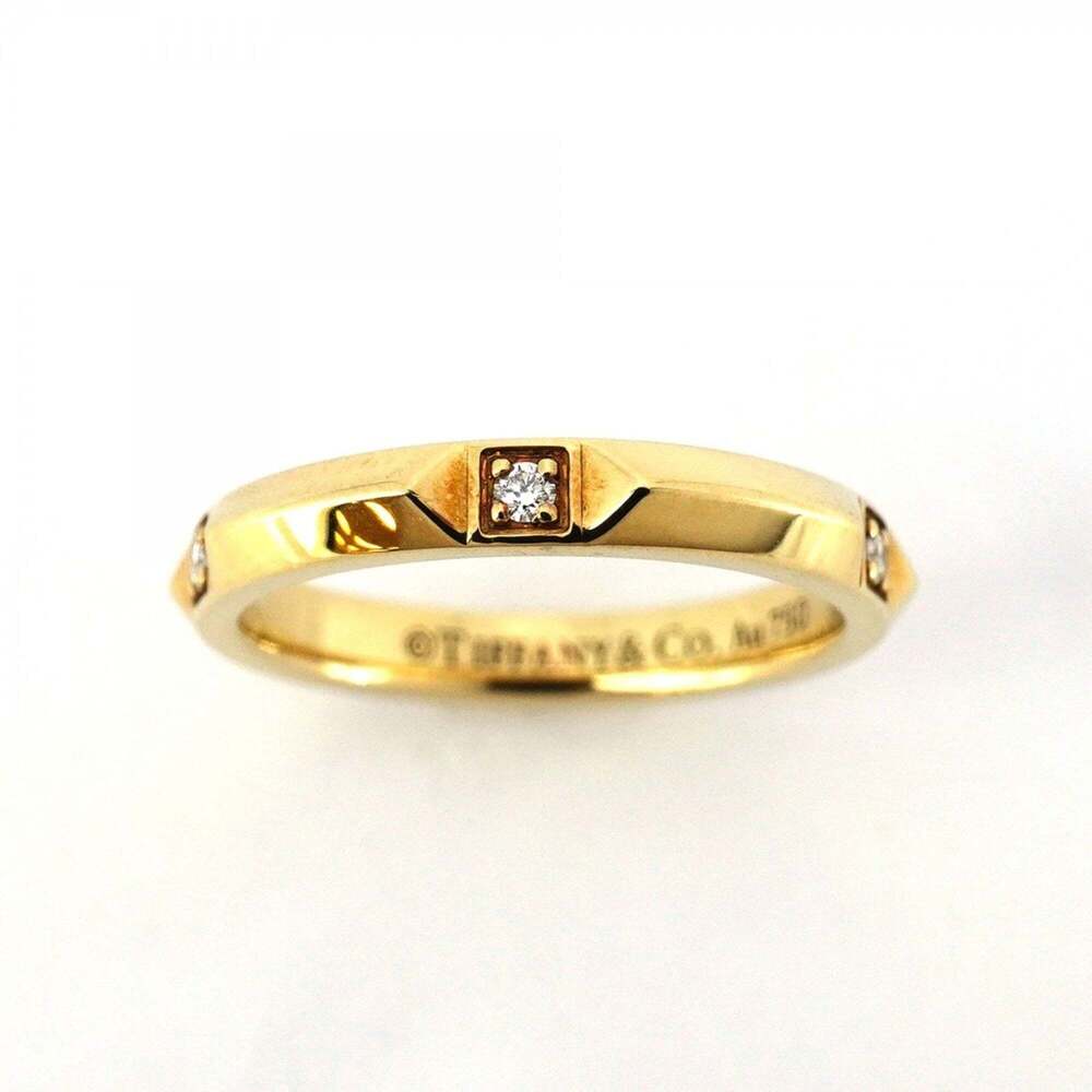 TIFFANY 18k Gold Diamond Ring - Picture 2 of 7